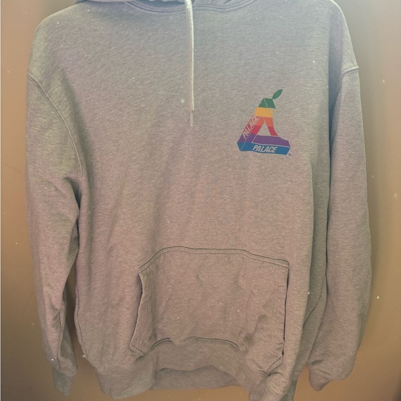 PALACE Multicolor Apple Logo Gray Hoodie - Picture 1 of 2
